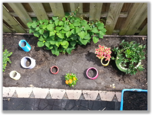 Photograph of garden planter project in progress